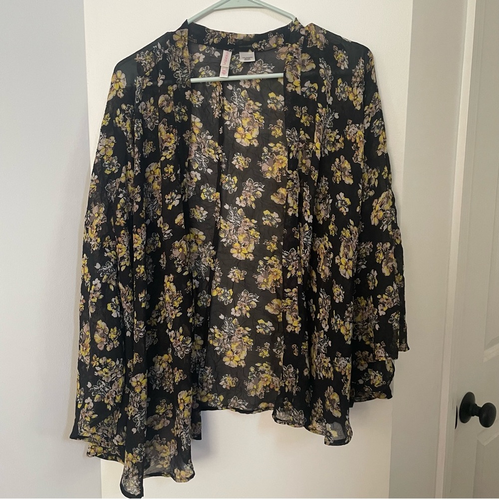 Sheer Floral Capelet Cardigan, Xhileration by Target, size XXL